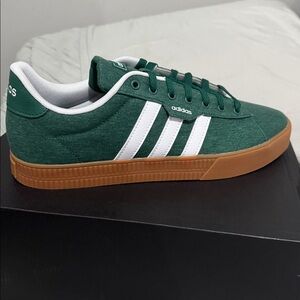 Adidas Forest Green Sneakers with White Accents